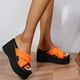 thumbnail image 5 of Zapatillas de cuña antideslizantes de fondo grueso con correas cruzadas de moda de verano Wmkox8yii ytu10935, 5 of 7