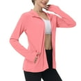 thumbnail image 2 of UngA Women's Athletic Jacket Sunproof Hooded Long Sleeve Shirts Zip up Hiking Lightweight Jackets with Pockets Pink,XXL, 2 of 6