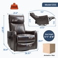 thumbnail image 2 of UHOMEPRO Swivel Rocker Recliner Chair, Faux Leather Manual Recliner with Heat and Massage, 360° Swivel Rocking Recliner Chair for Living Room, Home Theater Seating, Black, 2 of 8