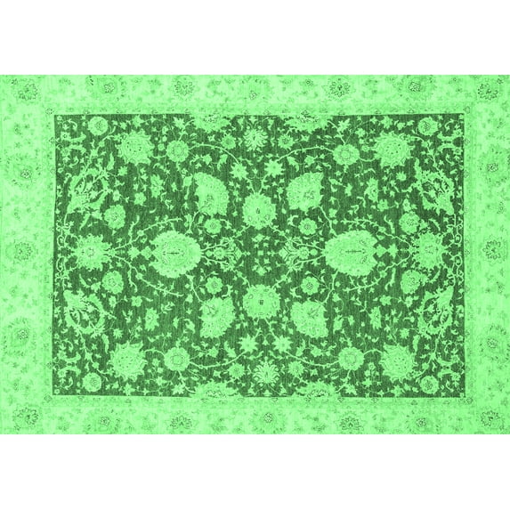 Ahgly Company Indoor Rectangle Oriental Emerald Green Traditional Area Rugs, 2' x 3'