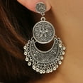thumbnail image 2 of Sdmnsg-T Tassel Bell Earrings Vintage Jhumki Bollywood Traditional Ethnic Dangle Drop Bohemian Chandelier Earring for Women Oxidized Crystal Wedding Party Festival Indian Jewelry Gift, 2 of 38