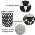 thumbnail image 5 of AUCHEN Laundry Hamper, Large Waterproof Cotton Fabric Laundry Baskets with 2 Handles - 19.7"Hx 15.7"Wx 15.7"L - Dirty Clothes, Kids Baby Toys Organizer (Round - Black W), 5 of 7