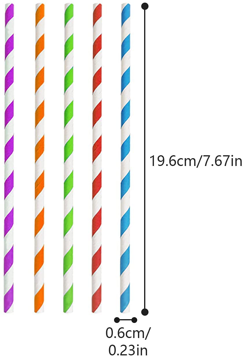 Christmas 200 Pack Paper Drinking Straw,disposable Colored Paper Straws  Assorted Colors 100% Biodegradable