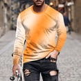 thumbnail image 2 of XFLWAM Mens Long Sleeve Shirts Casual Gradient Color Loose Pullover Graphic Tee Shirts Fall Fashion Athletic Sweatshirts, 2 of 5
