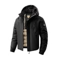 thumbnail image 5 of Big & Tall Mens Insulated Winter Jacket Snow Coat Windproof Thermal Hooded Windbreaker Coat for Outdoor Hiking Camping with Zip Pockets, Black, 5XL, 5 of 9