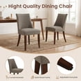 thumbnail image 2 of Upholstered Dining Chair Wood Mid Century Side Chair for Kitchen Desk, Dining Room and Restaurant, Set of 2, Brown, 2 of 10