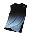 thumbnail image 3 of Men's Summer Sleeveless Waistcoat Top Vest Round Neck Breathable Sports Gradient Color Block Casual Daily Gym Workout Fitness Training Streetwear Outfits | AESTIVO,Gray XL, 3 of 9