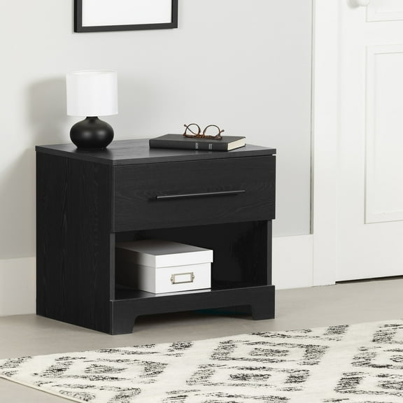 South Shore Primo, Contemporary Nightstand, Black