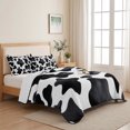 thumbnail image 5 of Queen Quilt Set 90''x96'', Cow Printed Lightweight Summer Bedspread Coverlet Set with 2 Pillow Shams, Farmhouse Black White Animals Textured Breathable All Season Quilt Bedding for Bedroom/Guest Room, 5 of 9