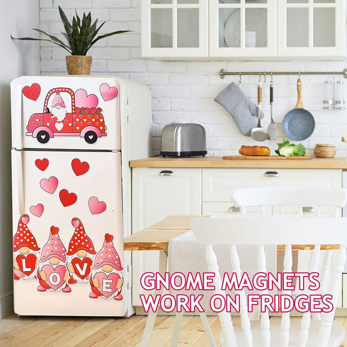 VictoryStore Jumbo Valentine's Day Garage Door Magnets Decorations Set, Gnome Valentines Garage Door Decals, 11 Pieces, 19918