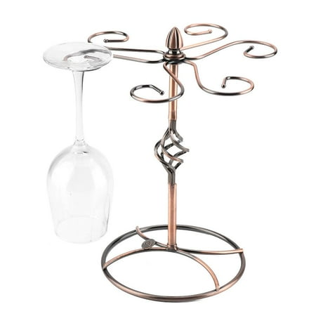 Hanging Wire Wine Rack Ashata Red Wine Glass Stemware Hanger Holder Hanging Rack Shelf Bar , Hanging Rack,Red Wine Holder ()