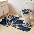 thumbnail image 2 of Blue Marble Bath Mat 3 Piece Bathroom Rug Set, Grey Gold Texture Vintage Farmhouse Art Non Slip Bath Rug Contour Mat and Toilet Lid Cover, Absorbent Shower Mats Soft Bath Rugs and Mats Sets, 2 of 8