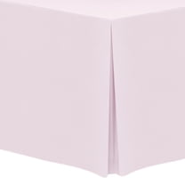 Ultimate Textile 5 ft. Fitted Polyester Tablecloth - for 30 x 60-Inch Banquet and Folding Rectangular Tables 36"H, Blush Ice Pink