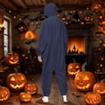 thumbnail image 3 of Womens One Piece Jumpsuits Zip-Up Pajamas Casual Hooded Onesies Long Sleeve Jogger Playsuits Loungewear with Pockets Navy, L, 3 of 7
