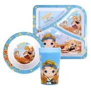 He Loves Me Kids Feeding David and Goliath 3 Piece Set Toddler Dishes Multicolor, BPA Free, Kids Dinnerware Includes Round Bowl, Divided Plate and Children’s Cup Gift for Birthdays & Graduations