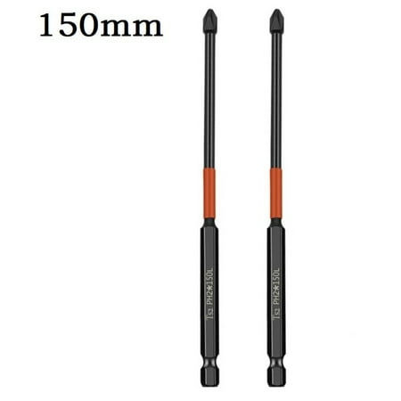 

Fule 2PCS PH2 Magnetic Batch Head Cross Screwdriver Hardness Drill Bit Impact Screw