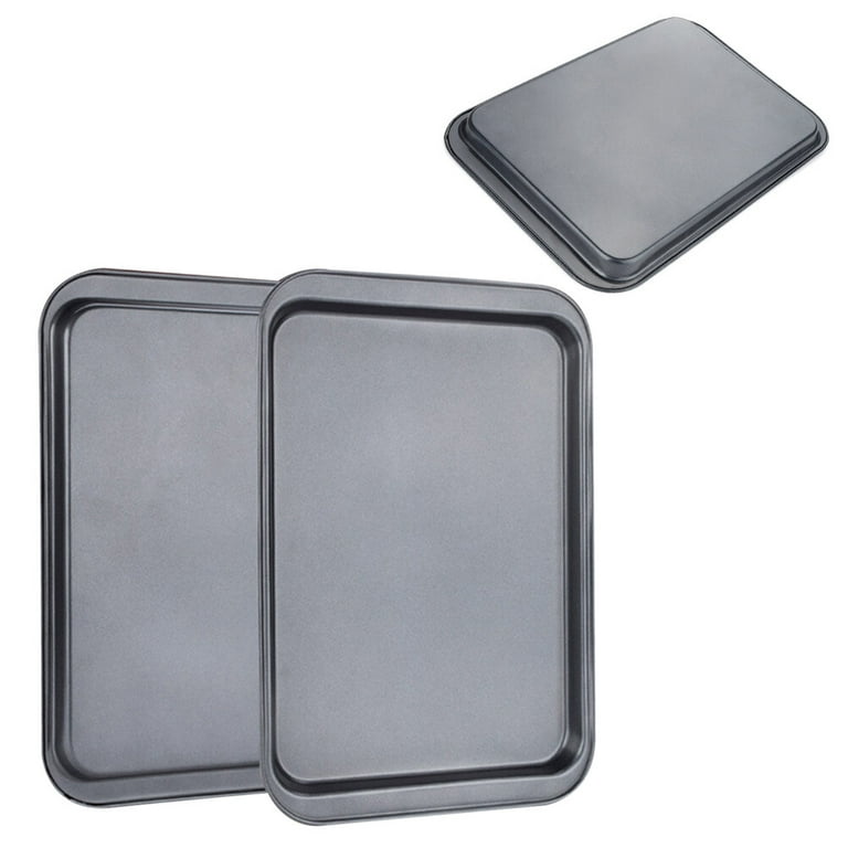 Set of 2 Baking Cookie Sheets for Oven, Healthy 304 Stainless Steel Baking  Pan, Rectangular Baking Tray, Dishwasher Safe Oven Pan 14.2 x 10.6 x0.8  