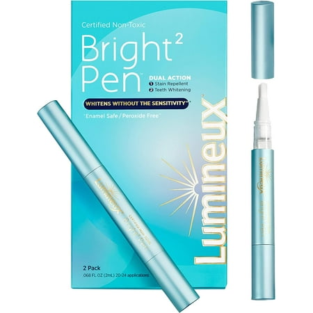 Lumineux Teeth Whitening & Dual Action Stain Repellant Bright 2 Pen, 2 pack