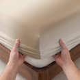 thumbnail image 3 of Full Size Fitted Sheet Set - Khaki Ombre 3 Piece Bedding Sets 16" Deep Pocket Fitted Sheet with 2 Pillowcases Farmhouse Beige Gradient Modern Art Brushed Microfiber Hotel Luxury Bed Sheets, 3 of 9