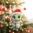 thumbnail image 2 of Beautynvta Christmas Tree Ornament, Cute Acrylic Cartoon Dragon Pendant with Christmas Hat, Christmas Hanging Ornament, Xmas Gift Pendant, Christmas Decorations, 2 of 6