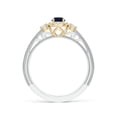 thumbnail image 2 of ANGARA Natural 0.33 Ct. Blue Sapphire with Diamond Vintage Inspired Ring in 14K White & Yellow Gold for Women (Ring Size: 3), 2 of 10