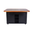 thumbnail image 3 of Sunset Trading 3-Piece Tile Top Wood Kitchen Island Set in Antique Black, 3 of 5