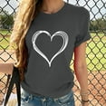 thumbnail image 2 of gakvbuo Valentine'S Day Print T-Shirt Novelty Graphic Tops For Women Cute Heart Graphic Crewneck Short Sleeve Regular Fit Casual Tee T-Shirts Tshirt Tops, 2 of 5