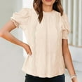 thumbnail image 6 of fatyb Womens Dressy Causal Blouses Puff Short Sleeve Shirts Summer Work Tunic Tops Workwear, 6 of 6