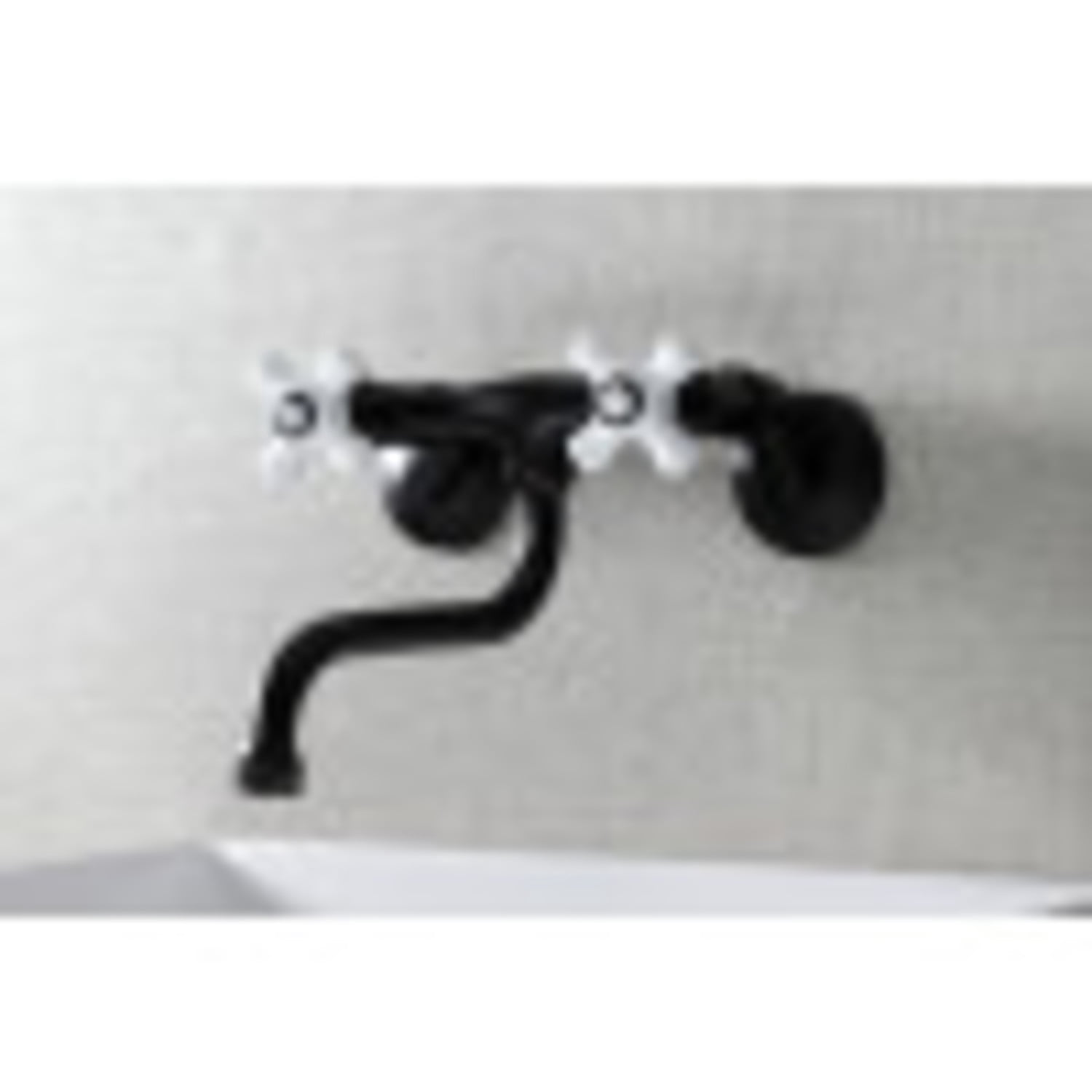 Kingston Brass KS615MB Wall Mount Bathroom Faucet, Matte Black