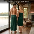 thumbnail image 3 of RIVERSIDE 2 Pack Oversized Bath Sheets 35x70 Soft and Absorbent 600 GSM Ribbed Cotton Towels - Hunter Green, 3 of 9