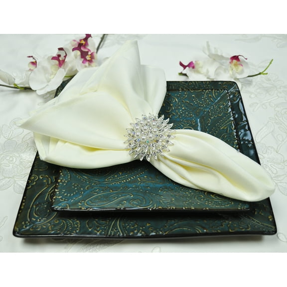 Wedding Linens Inc. (10 pcs) 20" x 20" Polyester Linen Napkins - Ivory