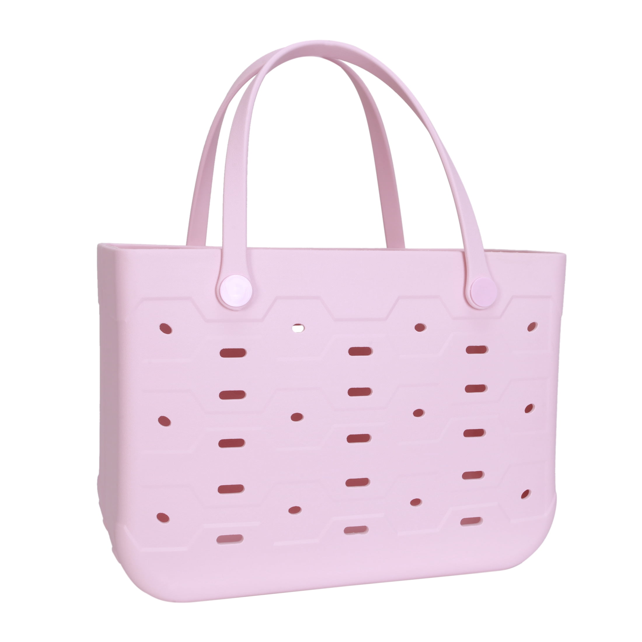 Mainstays All Purpose, Large EVA Flex Tote – 18in W x 8.75in D x 13in H – Waterproof, Washable - Pink Lemonade