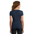 thumbnail image 3 of District Made Ladies Mini Rib V-Neck Tee, New Navy, M, 3 of 3