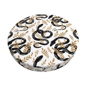 Easygdp Snake Print Easy To Install Bar Stool Covers&Stool Covers Round&Elastic Stool Cover, Barstool Covers,Washable&Bottom With Elastic Edge-12 inch