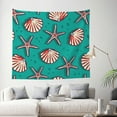 thumbnail image 2 of Daiia Starfish and Shell Pattern Tapestry 60x51 Inches Wall Hanging Tapestry Artistic Wall Hanging Bedroom Wall Decor Living Room Tapestry Dorm Room Decor, 2 of 9
