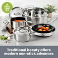 thumbnail image 7 of Granitestone Hammered Diamond Infused 10 Pc Pots and Pans Set Non Stick, Reinforced Aluminum Ultra Durable cookware Set w/ Stay Cool Handles, Frying Pans, Skillets, Oven & Dishwasher Safe, Silver, 7 of 7