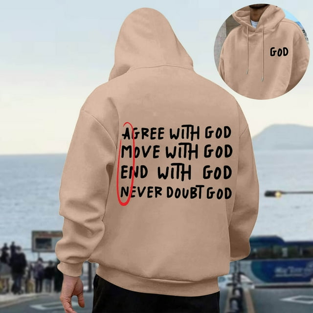 MHFRRA Sudadera Informal con Capucha para Hombre, de Manga Larga, con Diseño Estampado para Uso Diario, Cómoda Sudadera con Capucha para Otoño E Invierno Marrón