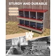 thumbnail image 6 of EuKer 8-Compartment Chicken Nesting Box, Roll Away Chicken Laying Boxes with 8 Training Eggs for Hens, Coops, Red, 6 of 7