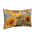 thumbnail image 2 of Binfone Sunflower Field Art Standard Size Pillowcase, Long Staple Pure Cotton Envelope Closure Pillow Cover (Pillow core not included),16"x24", 2 of 7