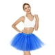 thumbnail image 3 of Falda tipo tutú NSODREEM para adultos, mujeres y niñas, tul elástico, azul, x2, 3 of 6