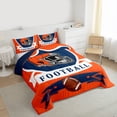 thumbnail image 3 of jejeloiu Football Game Queen Comforter Set,Orange Rugby Helmet Bedding Comforter Set For Man Woman Reversible 3pcs, 3 of 8