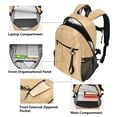 thumbnail image 5 of JIALIOU 14" Laptop Backpack Waterproof Airline Approved Stylish Casual Daypack for Travel Business College Work, Hand Drawn Wooden Grain, 5 of 8