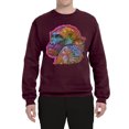 thumbnail image 3 of Colorful Neon Gorilla | Dean Russo Art Animal Lover Unisex Crewneck Sweatshirt, Maroon, Small, 3 of 6