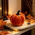 thumbnail image 4 of Orangide Pumpkin Decoration Velvet Fabric Simulated Pumpkin Ornament for Fall Thanksgiving Table Centerpiece Shelf Display, 4 of 7