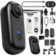 2026 Upgraded HD Action Camera, 360° Motorcycle Camera with 1080P/4K Video, Mini Wearable Body Cam for Vlogging and Diving with Mounting Accessories