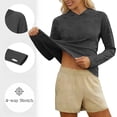 thumbnail image 4 of Afuyipoi Women UPF 50+ Sun Protection Shirt,Quick-Drying Thumb Holes Sporty & Casual Long Sleeve Shirt Dark Gray S, 4 of 6