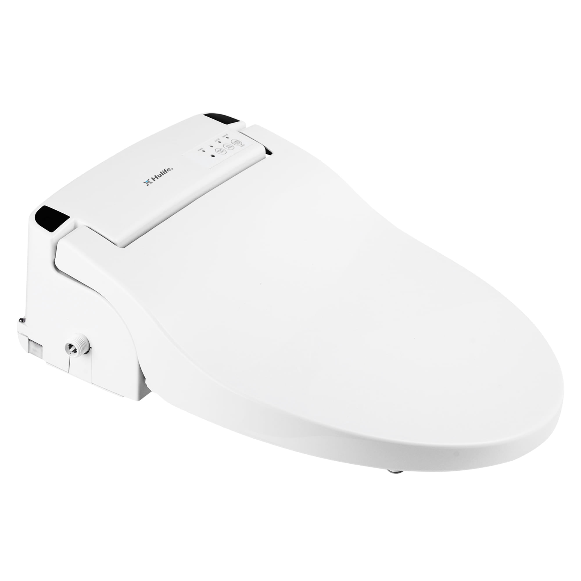 Hulife HLB-4000ER Electric Bidet Seat, White Elongated Attachment, Remote Control, LED Nightlight, Warm Water, Heated Seat, Dryer