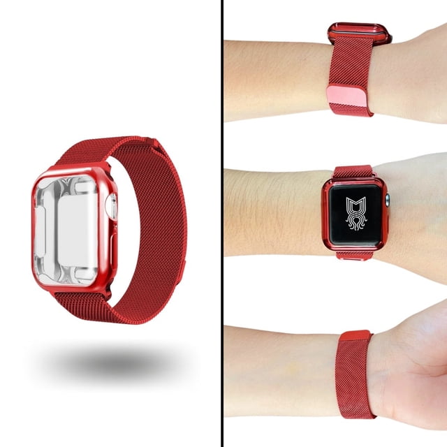 Correa para apple watch compatible con 38mm / 40mm metálica + Protector completo de pantalla. Estilo Milanese. Mamá Pulpo Milanese mica completa