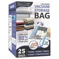thumbnail image 1 of Bolsas de almacenamiento al vacío Cozy Essential, paquete de 25 con bomba manual, 1 of 7