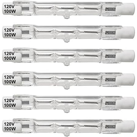 6pcs R7S J78 Halogen Light Bulbs 120V 100W Tungsten Filament Double Ended Halogen Light Bulbs$$Tools